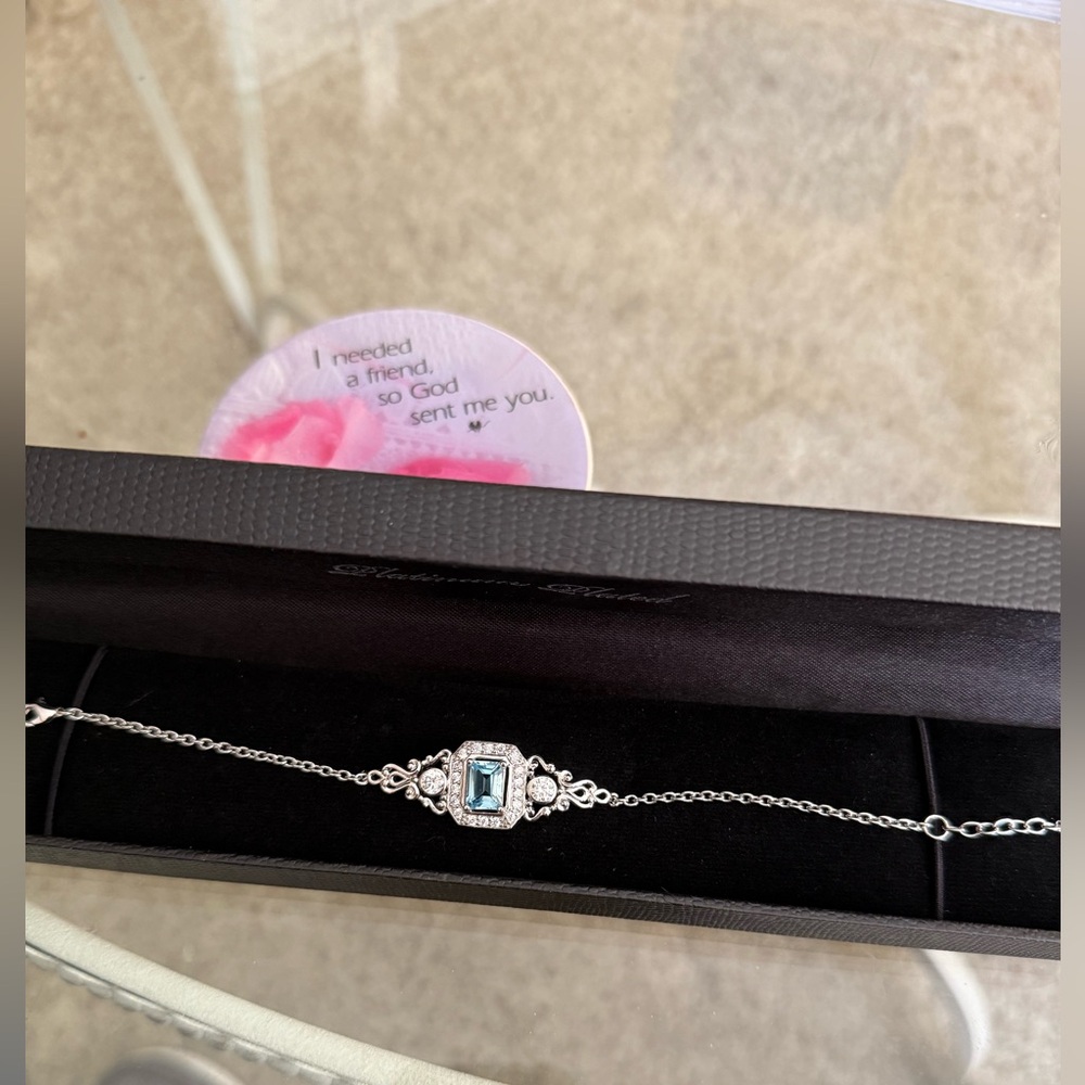 Gold Coast Platinum Plated Vintage Silver Bracelet with Eye-Shaped Centerpiece.